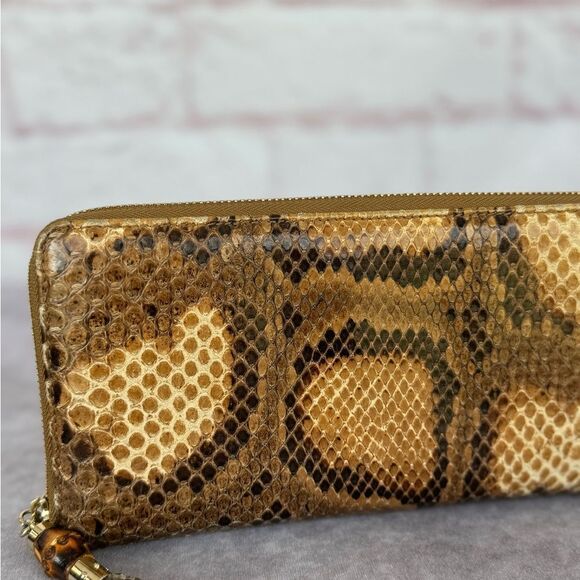 Gucci Python Embossed Tassel Zippy Wallet - Picture 3 of 16
